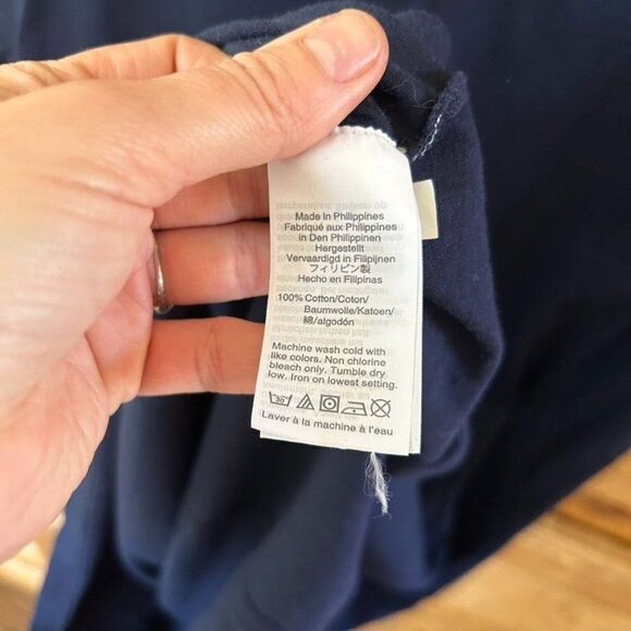 J. Crew‎ Medium Navy Dress T-Shirt Crew Neck Pocket Cotton Garment Dyed - Picture 8 of 9